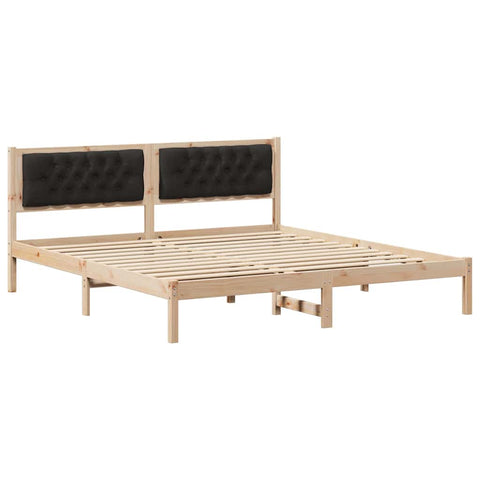 vidaXL Bed Frame with Headboard Black 160 x 200 cm Fabric