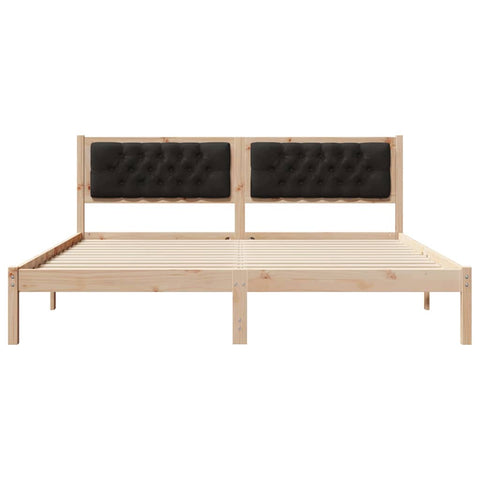 vidaXL Bed Frame with Headboard Black 160 x 200 cm Fabric