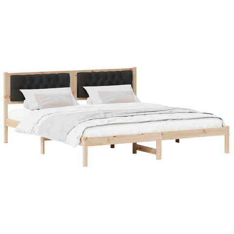 vidaXL Bed Frame with Headboard Black 160 x 200 cm Fabric