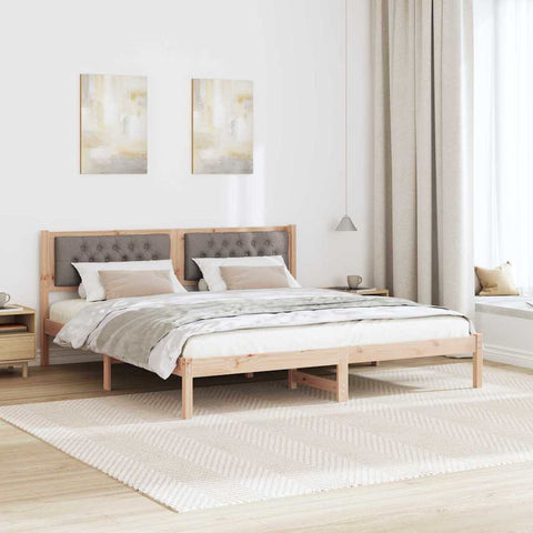 vidaXL Bed Frame with Headboard Taupe 160 x 200 cm Fabric