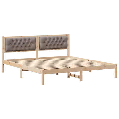 vidaXL Bed Frame with Headboard Taupe 160 x 200 cm Fabric