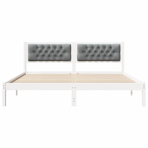 vidaXL Bed Frame with Headboard Light Grey 160 x 200 cm Fabric