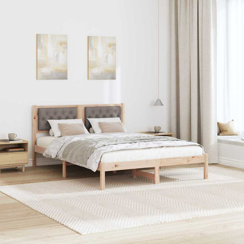vidaXL Bed Frame with Headboard Taupe 150 x 200 cm Fabric