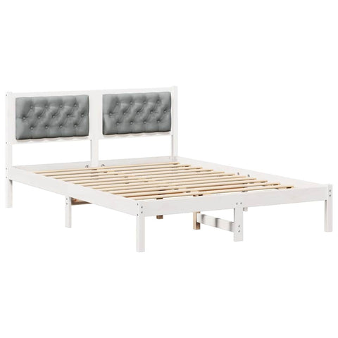 vidaXL Bed Frame with Headboard Light Grey 150 x 200 cm Fabric