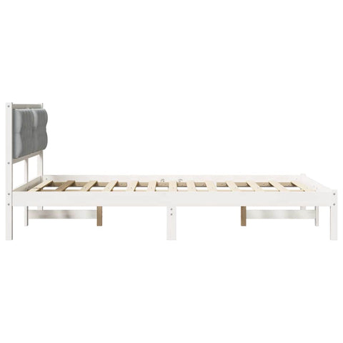 vidaXL Bed Frame with Headboard Light Grey 150 x 200 cm Fabric