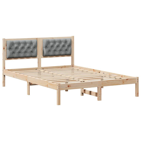 vidaXL Bed Frame with Headboard Light Grey 140 x 200 cm Fabric