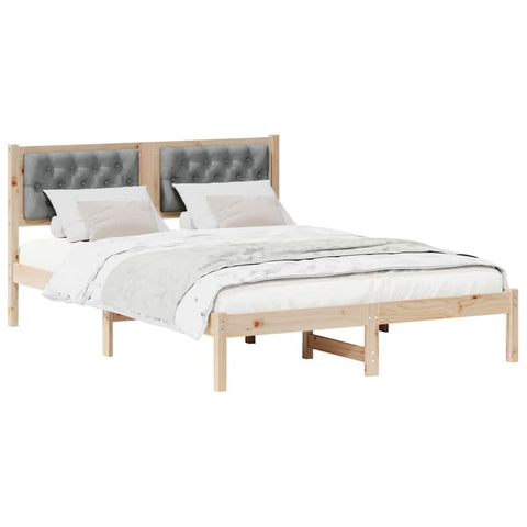 vidaXL Bed Frame with Headboard Light Grey 140 x 200 cm Fabric