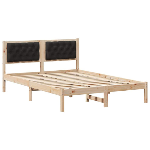 vidaXL Bed Frame with Headboard Black 140 x 200 cm Fabric