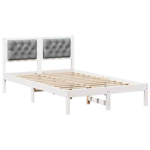 vidaXL Bed Frame with Headboard Light Grey 120 x 200 cm Fabric