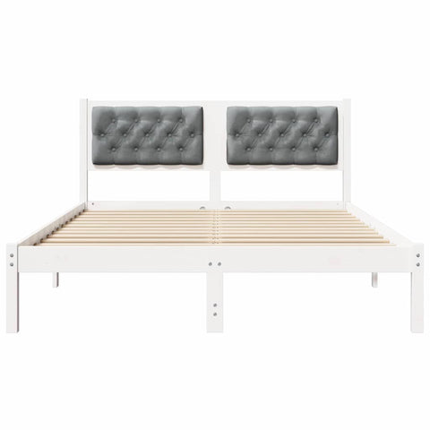 vidaXL Bed Frame with Headboard Light Grey 140 x 190 cm Fabric