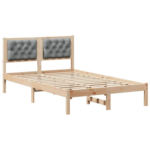 vidaXL Bed Frame with Headboard Light Grey 135 x 190 cm Fabric