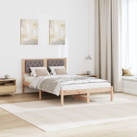 vidaXL Bed Frame with Headboard Taupe 120 x 190 cm Fabric