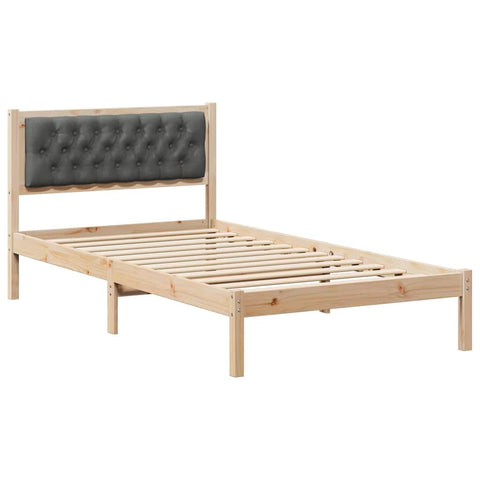 vidaXL Bed Frame with Headboard Dark Grey 100 x 200 cm Fabric