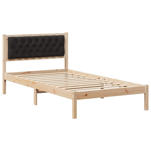 vidaXL Bed Frame with Headboard Black 100 x 200 cm Fabric