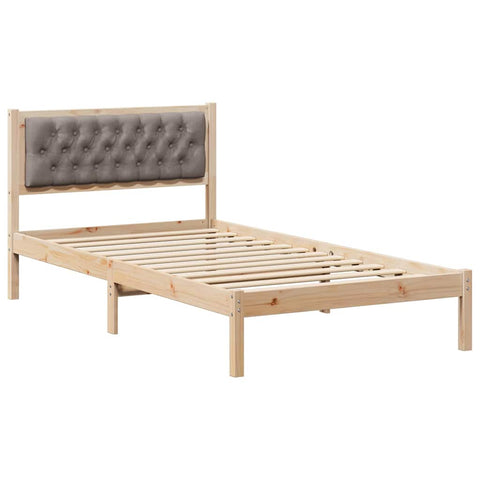 vidaXL Bed Frame with Headboard Taupe 100 x 200 cm Fabric