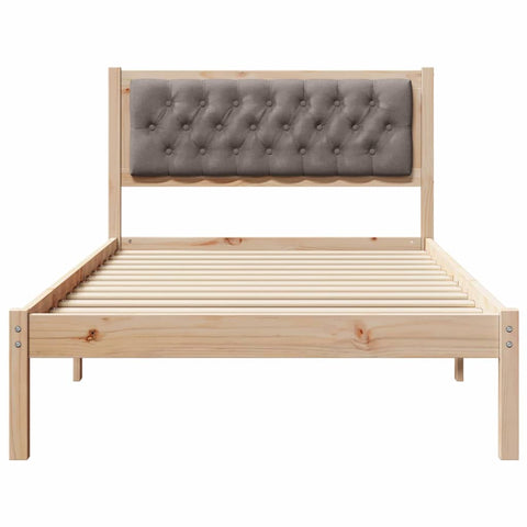 vidaXL Bed Frame with Headboard Taupe 100 x 200 cm Fabric