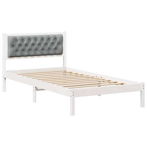vidaXL Bed Frame with Headboard Light Grey 100 x 200 cm Fabric