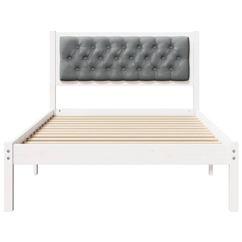 vidaXL Bed Frame with Headboard Light Grey 100 x 200 cm Fabric