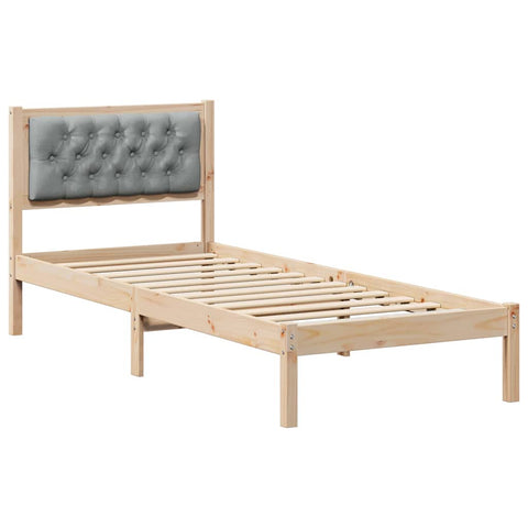 vidaXL Bed Frame with Headboard Light Grey 90 x 200 cm Fabric