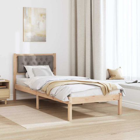 vidaXL Bed Frame with Headboard Taupe 90 x 200 cm Fabric