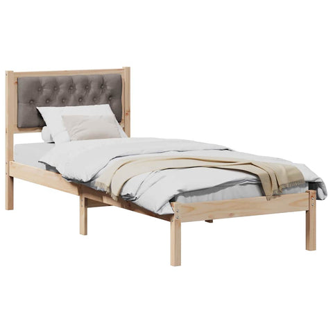 vidaXL Bed Frame with Headboard Taupe 90 x 200 cm Fabric