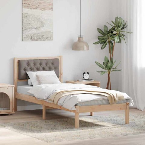vidaXL Bed Frame with Headboard Taupe 80 x 200 cm Fabric