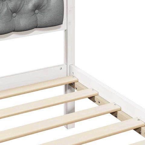 vidaXL Bed Frame with Headboard Light Grey 75 x 190 cm Fabric