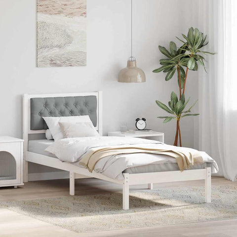 vidaXL Bed Frame with Headboard Light Grey 75 x 190 cm Fabric