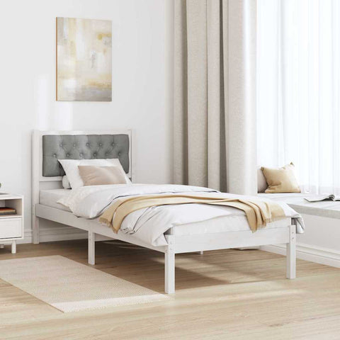 vidaXL Bed Frame with Headboard Light Grey 75 x 190 cm Fabric