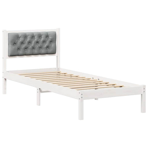 vidaXL Bed Frame with Headboard Light Grey 75 x 190 cm Fabric