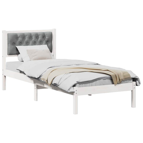 vidaXL Bed Frame with Headboard Light Grey 75 x 190 cm Fabric
