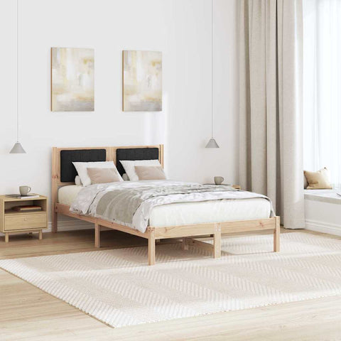 vidaXL Bed Frame with Upholstered Headboard Black 120 x 200 cm Fabric