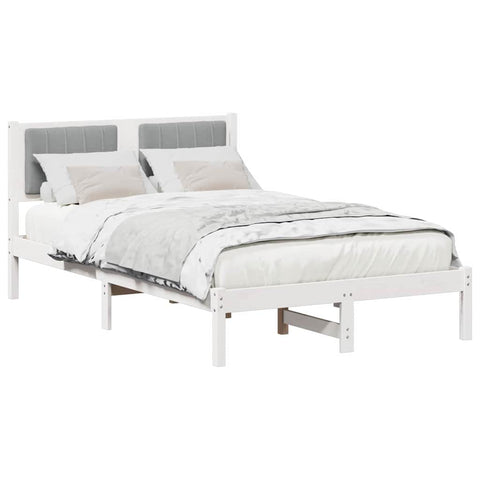 vidaXL Bed Frame with Upholstered Headboard Light Grey 120 x 200 cm