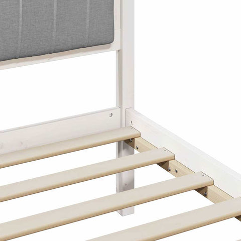 vidaXL Bed Frame with Upholstered Headboard Light Grey 120 x 190 cm