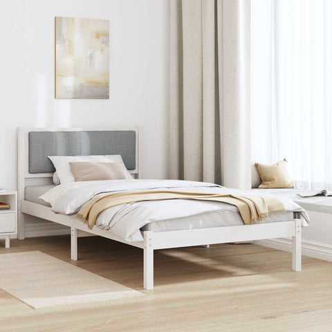 vidaXL Bed Frame with Upholstered Headboard Light Grey 100 x 200 cm