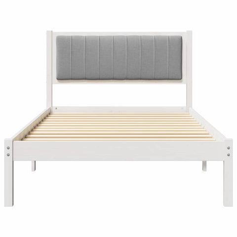 vidaXL Bed Frame with Upholstered Headboard Light Grey 100 x 200 cm