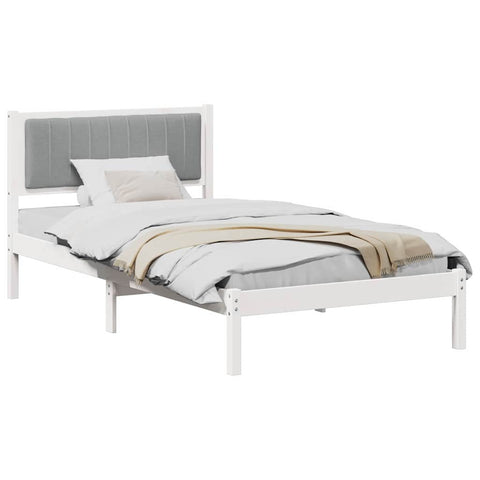 vidaXL Bed Frame with Upholstered Headboard Light Grey 100 x 200 cm