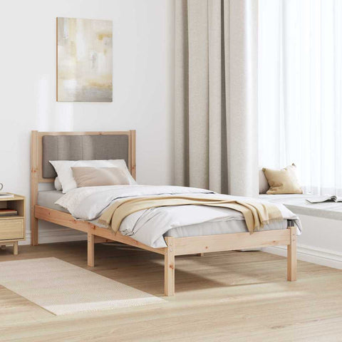 vidaXL Bed Frame with Upholstered Headboard Taupe 80 x 200 cm Fabric