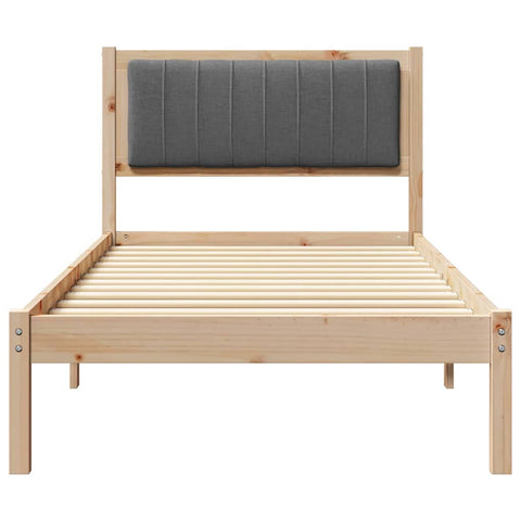 vidaXL Bed Frame with Upholstered Headboard Dark Grey 90 x 190 cm
