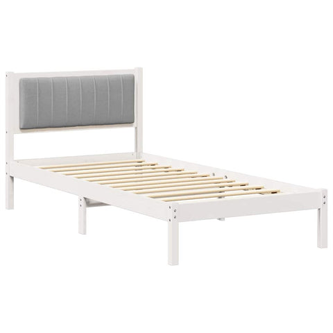vidaXL Bed Frame with Upholstered Headboard Light Grey 90 x 190 cm