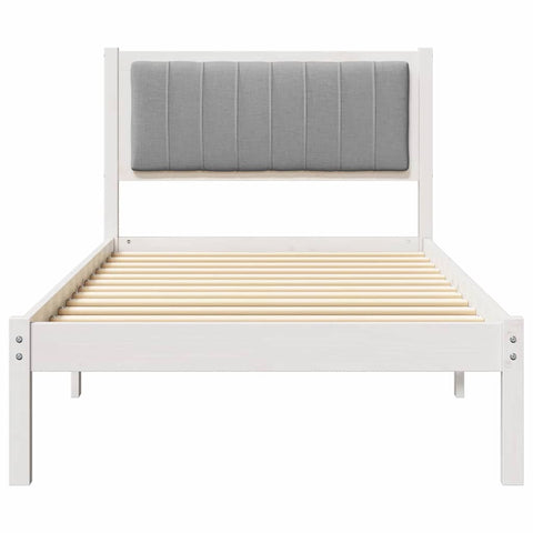 vidaXL Bed Frame with Upholstered Headboard Light Grey 90 x 190 cm