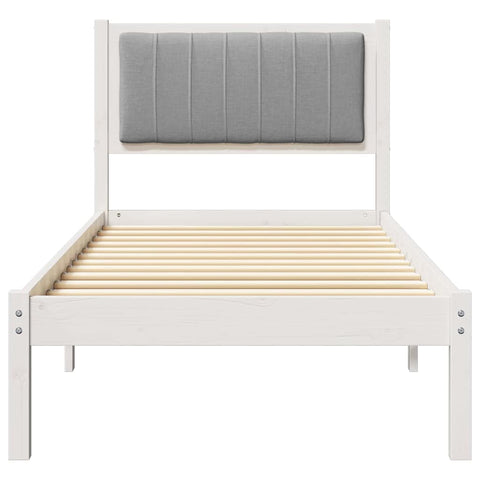 vidaXL Bed Frame with Upholstered Headboard Light Grey 75 x 190 cm