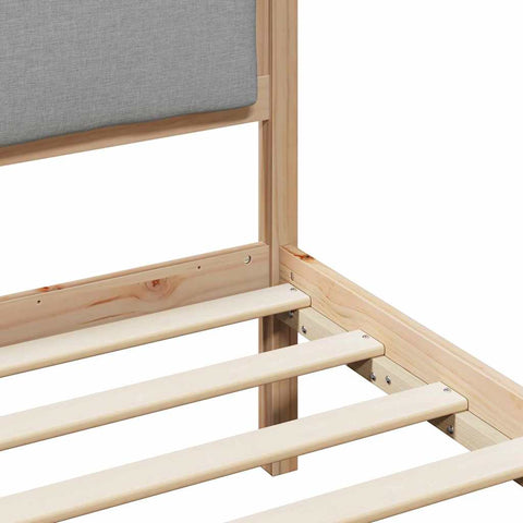 vidaXL Bed Frame with Headboard Light Grey 120 x 200 cm Fabric