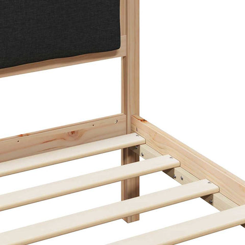 vidaXL Bed Frame with Headboard Black 120 x 200 cm Fabric