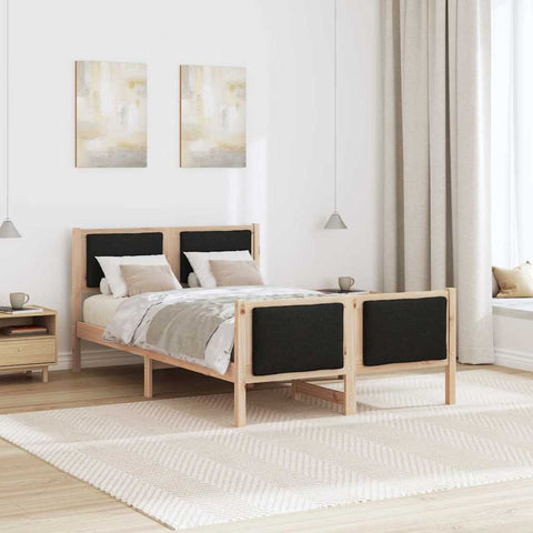 vidaXL Bed Frame with Headboard Black 120 x 200 cm Fabric