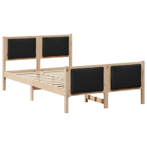 vidaXL Bed Frame with Headboard Black 120 x 200 cm Fabric