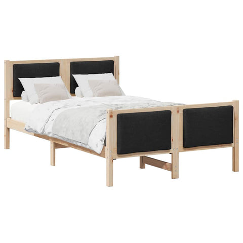 vidaXL Bed Frame with Headboard Black 120 x 200 cm Fabric