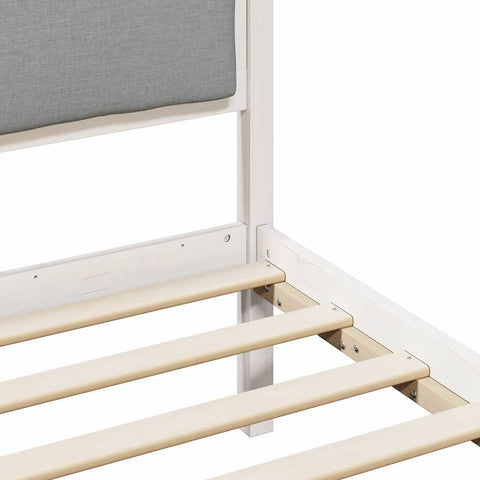 vidaXL Bed Frame with Headboard Light Grey 120 x 200 cm Fabric