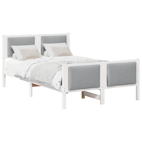 vidaXL Bed Frame with Headboard Light Grey 120 x 200 cm Fabric