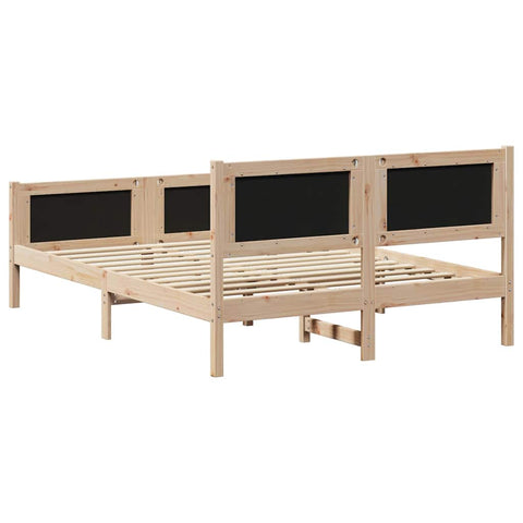 vidaXL Bed Frame with Headboard Black 135 x 190 cm Fabric